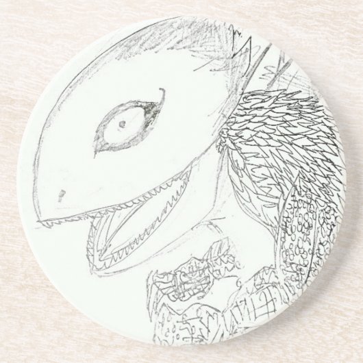 Riesenechse-Cartoon Getränkeuntersetzer (Vorne)