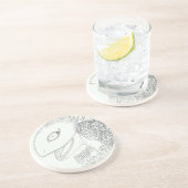 Riesenechse-Cartoon Getränkeuntersetzer (Seite)