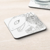 Riesenechse-Cartoon Getränkeuntersetzer (Linke Seite)