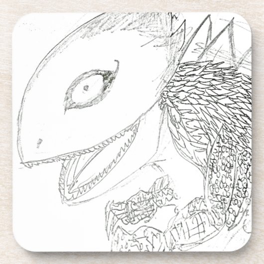 Riesenechse-Cartoon Getränkeuntersetzer (Vorderseite)