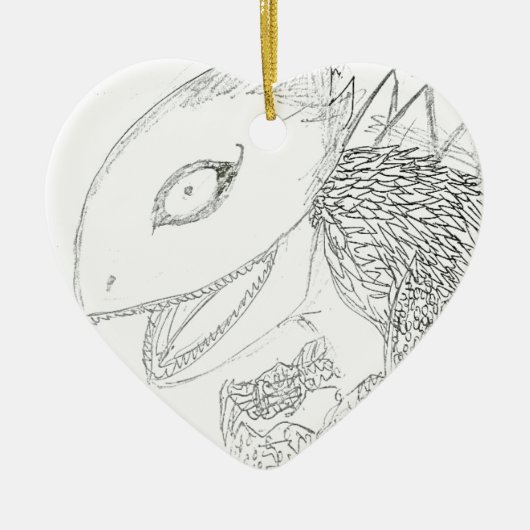 Riesenechse-Cartoon Keramikornament (Vorne)