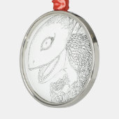 Riesenechse-Cartoon Silbernes Ornament (Links)