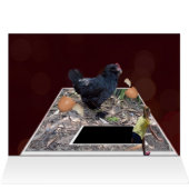Rieseneier Eating Rooster Geburtstagkarte (Innenansicht Horizontal (Oben))