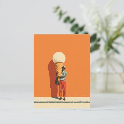 Rieseneis Creme Postkarte (Stehend Vorderseite)