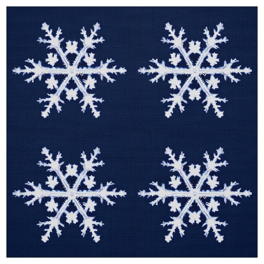 Rieseneis-Crystal-Schneeflocken auf Dunklem Indigo Stoff (Muster)