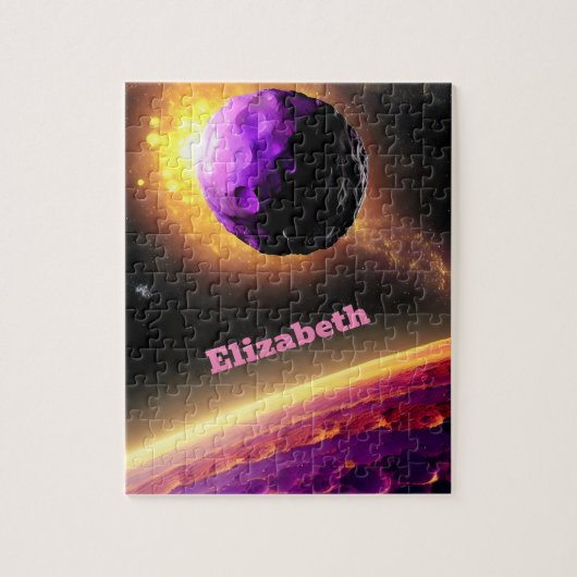 Riesenfantasie der Lila und rosa Kosmos Universe F Puzzle (Vertikal)