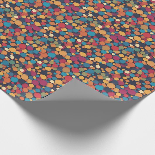 Riesenfarbige Punkte Geschenkpapier (Ecke)