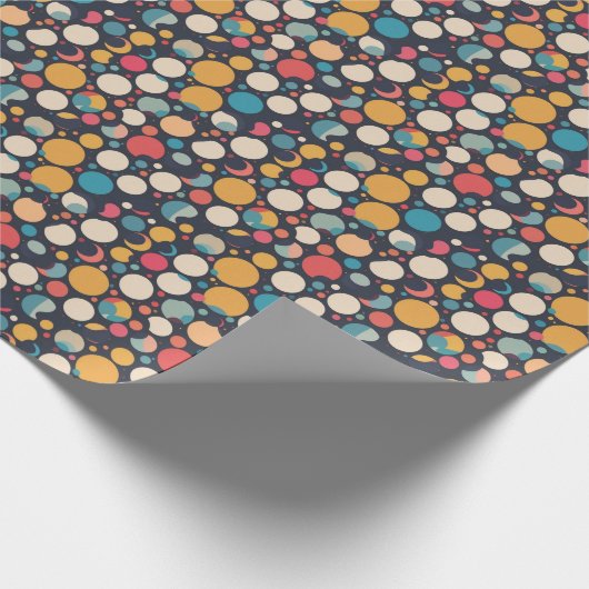 Riesenfarbige Punkte Geschenkpapier (Ecke)