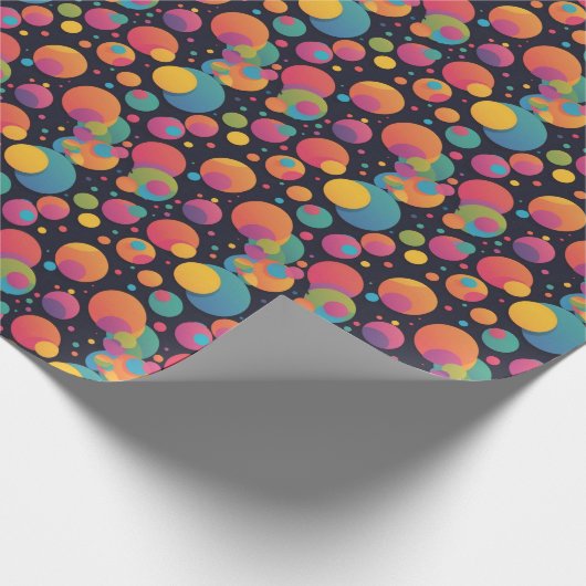 Riesenfarbige Punkte Geschenkpapier (Ecke)