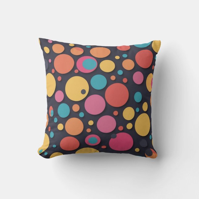 Riesenfarbige Punkte Kissen (Vorderseite)