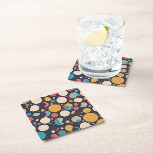 Riesenfarbige Punkte Rechteckiger Pappuntersetzer (Vor Ort)