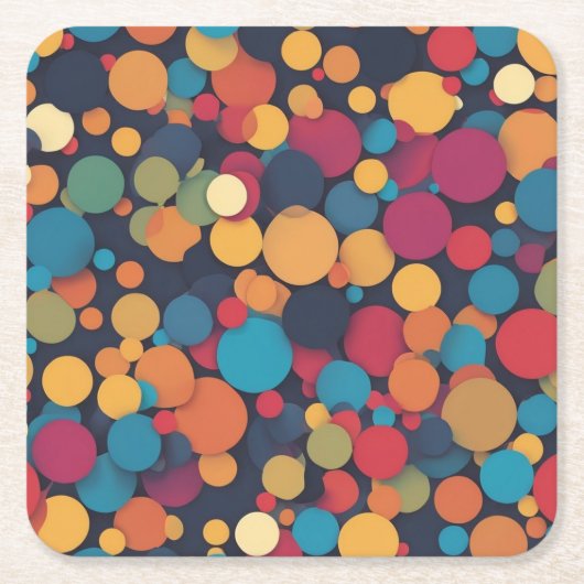Riesenfarbige Punkte Rechteckiger Pappuntersetzer (Vorderseite)