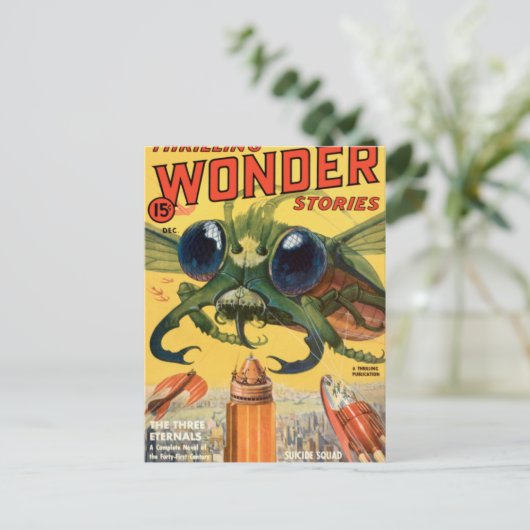 Riesenfliege Postkarte (Stehend Vorderseite)