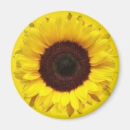 Riesengarten Sonnenblume auf goldgelbem Hintergrun Magnet