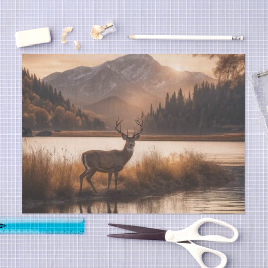 Riesengebirge am Bergsee Seidenpapier (Handwerk)