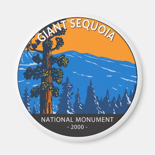 Riesengebirge Sequoia Nationalmuseum Vintag Magnet (Vorne)