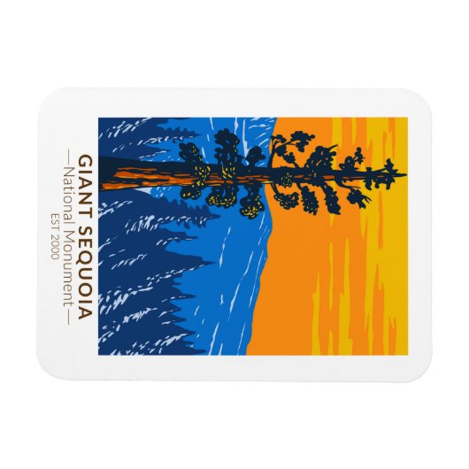 Riesengebirge Sequoia Nationalmuseum Vintag Magnet (Horizontal)