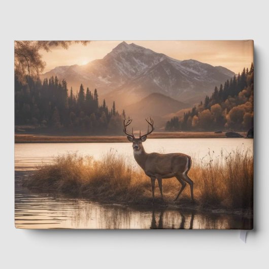 Riesengebirgshirsche auf Bergsee Info / Datum Gästebuch (Rückseite)