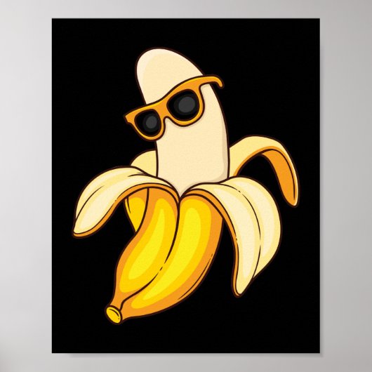 Riesengelbe Banane mit Sommersonnenbrille Poster (Vorne)