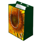 Riesengelbe Mammut Sonnenblume und Biene Mittlere Geschenktüte (Vorderseite Schrägansicht)