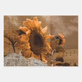 Riesengelbe Sonnenblumen Hymne Musik Rustikales La Geschenkpapier Set (Vorderseite 2)