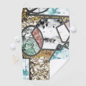 Riesengeometrische Formen in seltsamer und starker Golfhandtuch (Insitu)