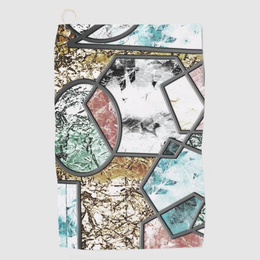 Riesengeometrische Formen in seltsamer und starker Golfhandtuch (Vorderseite)