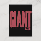 Riesengröße Visitenkarte (Rückseite)