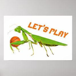 Riesengrünes Gebet Mantis Basketball Poster