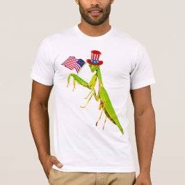 Riesengrünes Gebet Mantis Patriotic T-Shirt