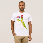 Riesengrünes Gebet Mantis Patriotic T-Shirt (Vorne ganz)