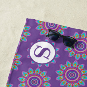 Riesenhandtuch 70x30 im psychedelischen Muster Strandtuch