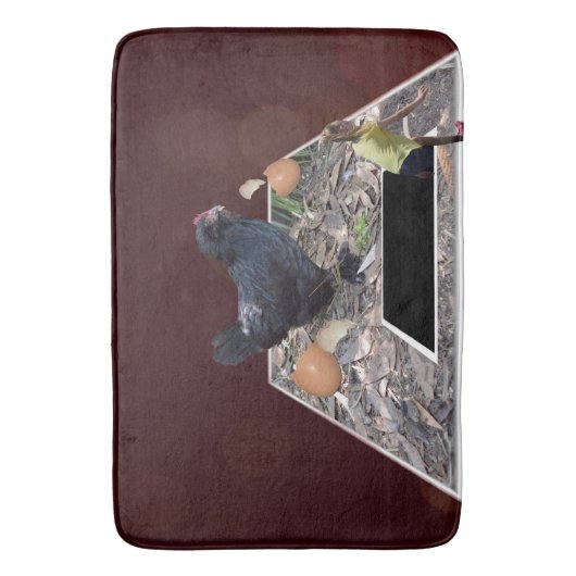 Riesenhühner Ei Crusher Large Memory Bathmat Badematte (Vorderseite Vertikal)