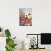 Riesenirische Hirsche prähistorische Tiere Antiqui Poster (Heimbüro)