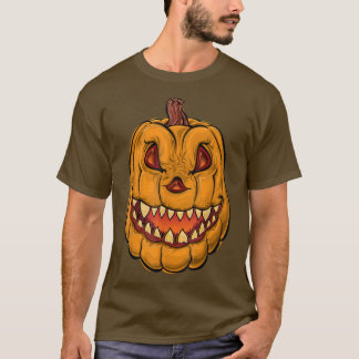 RiesenJack O' Lantern Angry Pumpkin Face T-Shirt