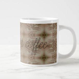 Riesenkaffee-Tasse im braunen Blumendesign Jumbo-Tasse