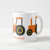 Riesenkaffee Tasse Orange Traktor (Vorderseite Rechts)
