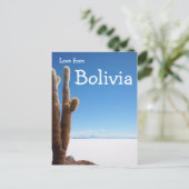 Riesenkaktus auf der Textkarte des Salar de Uyuni Postkarte (Stehend Vorderseite)