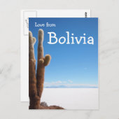 Riesenkaktus auf der Textkarte des Salar de Uyuni Postkarte (Vorne/Hinten)
