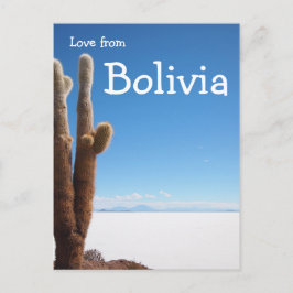 Riesenkaktus auf der Textkarte des Salar de Uyuni Postkarte