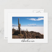 Riesenkaktus im Salar de Uyuni, Bolivien Postkarte (Vorne/Hinten)
