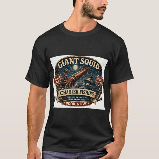 Riesenkalmar-Charterfischen T-Shirt (Vorderseite)