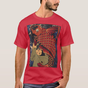 Riesenkarpfen Koi Fisch Japanischer Samurai Kriege T-Shirt