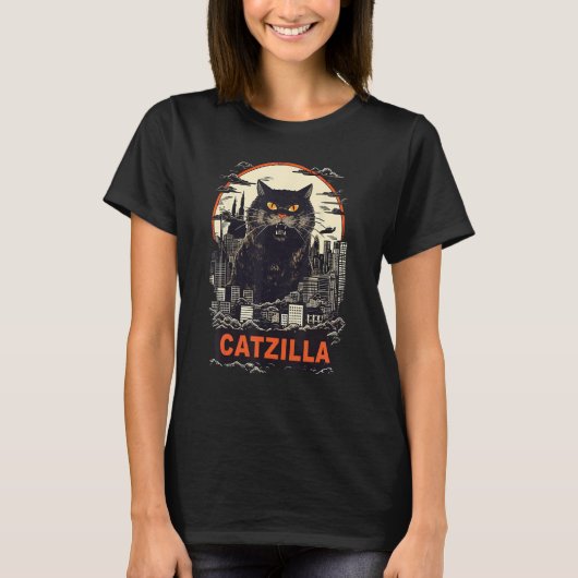 Riesenkatze in Catzilla T-Shirt (Vorderseite)