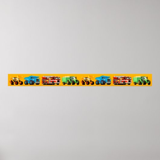 Riesenkid's Construction Truck Banner Frieze Poster (Vorne)