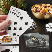 Riesenktopus, der ein Piratenschiff absetzt Spielkarten (In Situ)