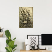 Riesenktopus Vintag 1801 Etching Poster (Heimbüro)