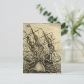 Riesenktopus Vintag 1801 Etching Postkarte (Stehend Vorderseite)