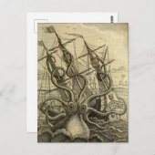 Riesenktopus Vintag 1801 Etching Postkarte (Vorne/Hinten)