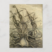 Riesenktopus Vintag 1801 Etching Postkarte (Vorderseite)